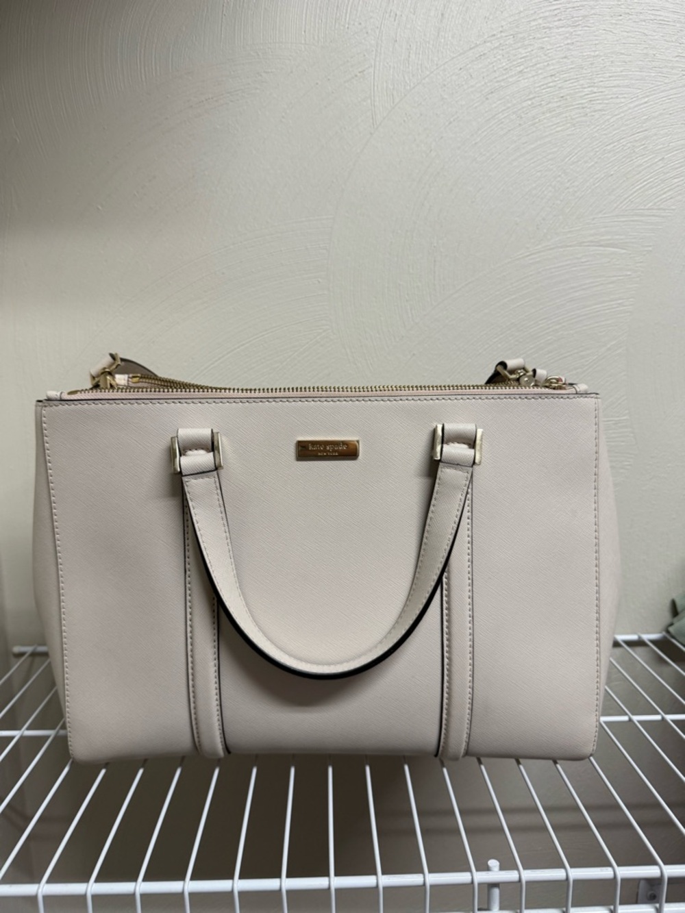 Kate Spade Cream Saffiano Leather Satchel